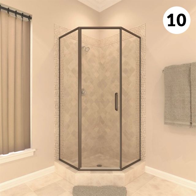 Semi-frameless swing door shower enclosure