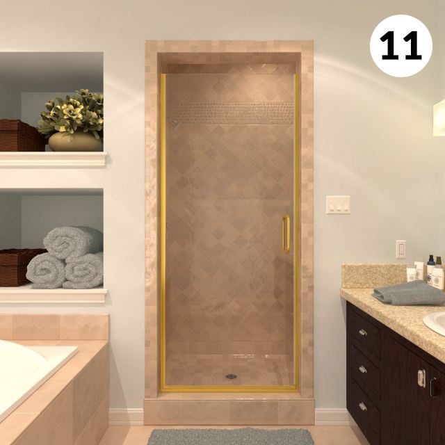 Semi-frameless swing door shower enclosure