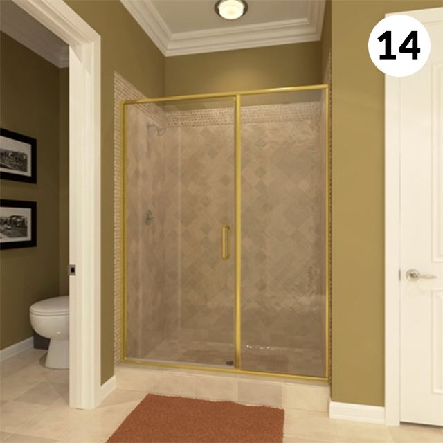 Semi-frameless swing door shower enclosure