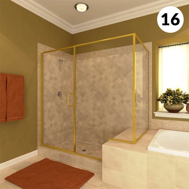 Semi-frameless swing door shower enclosure
