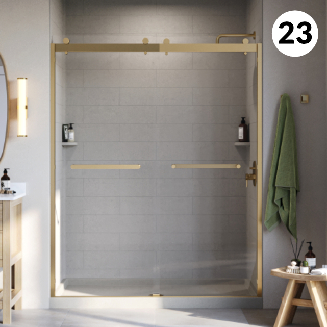 Sliding door tub and shower enclosure